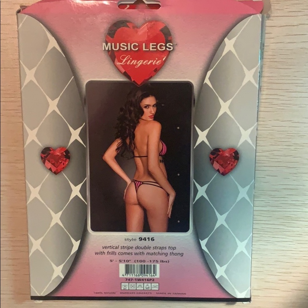 Music Legs: Stripes & Frills Lingerie Lingerie Set - Picture 2 of 2